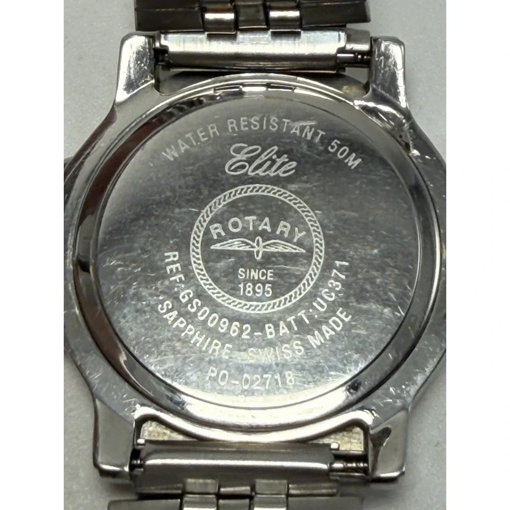 Rotary Elite New Battery Mens Watch 35MM 7.25
